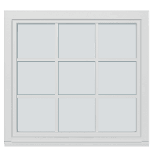 Dreie/vipp-vinduer, 1 fag 9 ruter, inadgående 
